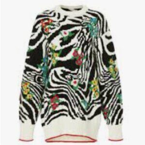 Philosophy di Lorenzo Serafini Oversized Wool Animal Floral Sweater US 4